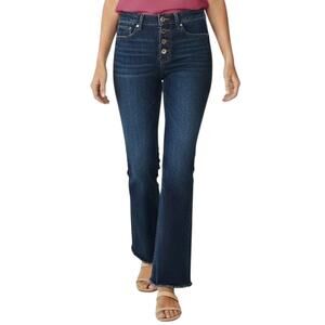 J. Crew 9" Billie Demi-Boot Crop Exposed Button Fly Jeans Dark Worn Wash 31